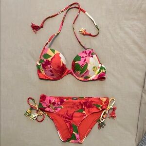 Aerie Floral Bikini - Red and Green